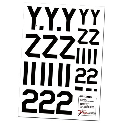 US-Letter Y-Z / 1-2 schwarz 60/40 mm