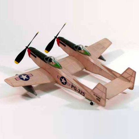 Modellflugzeug mit Gummiantrieb F-82 Twin Mustang