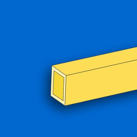 4-Kant-Messingrohr, rechteckig 330 x 1,5 x 1,0 mm