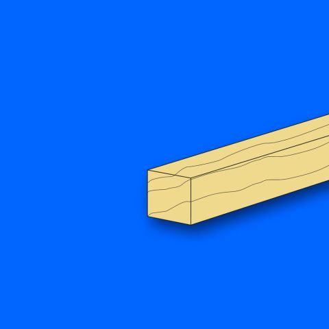 Abachivierkantleiste, 2,0 mm x 2,0 mm x 1000 mm