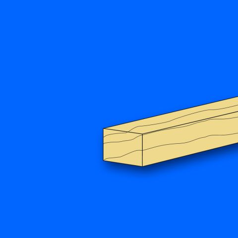 Abachivierkantleiste, 0,6 mm x 3,0 mm x 1000 mm