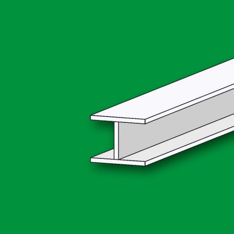 H-Plastik-Profil - quadratisch, 330 mm x 1,5 mm x 1,5 mm