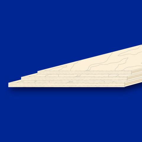 Drei Birke- Flugzeug - Sperrholze in der Größe 300 x 300 x 0,4 - 5,0
