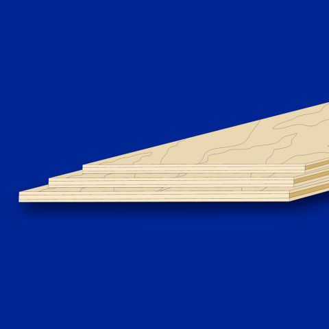 Drei Buche - Flugzeug - Sperrholze in der Größe 300 x 300 x 1,0 - 8,0