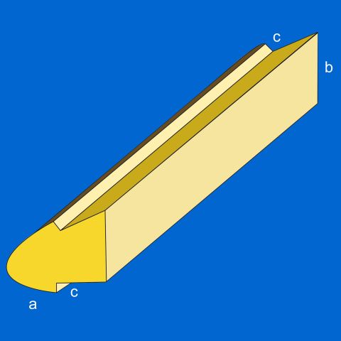 Balsa-Nasenleiste  8 x 8 / 1000 mm 2 Falze