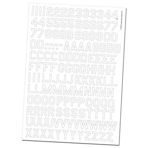 US-Letter weiss - Schrifthöhe 19 mm