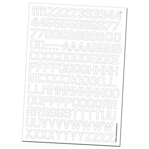 Alphabet und Ziffern D-Letter Variante A - Zeichenhöhe 19 mm