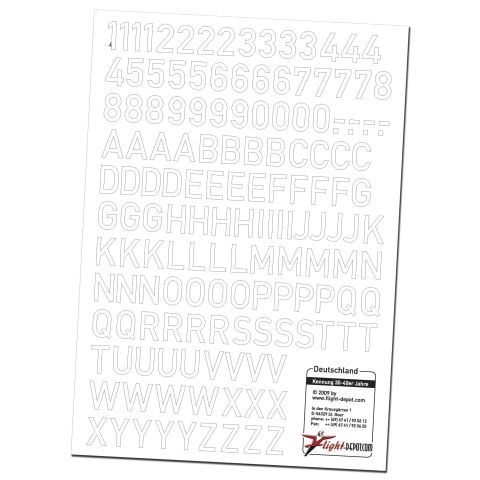 Alphabet und Ziffern D-Letter Variante B - Zeichenhöhe 19 mm