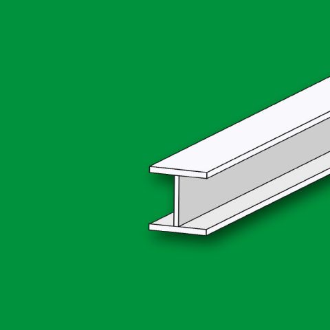 H - Plastik - Profil - rechteckig, 330 mm x 2,5 mm x 1,25 mm
