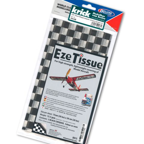 EZE Tissue Bespann Papier schwarz kariert (3 Bogen)
