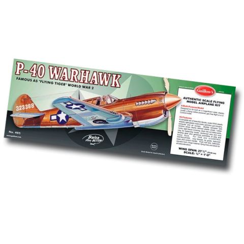 Curtiss P-40 Warhawk Gummimotor-Modellbausatz