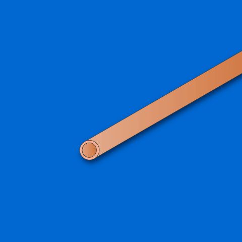 Kupferrohr, nahtlos gezogen 3 mm / 2,1 mm x 1000 mm halbhart