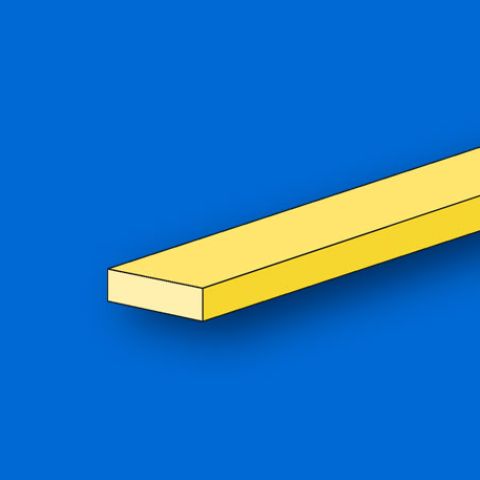 4-Kant Messingstab, rechteckig 330 x 1,0 x 0,6 mm