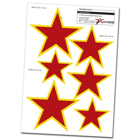 Nassschiebebogen, Decal - Motiv Hoheitszeichen Sowjetunion, rot, gelb umrandet