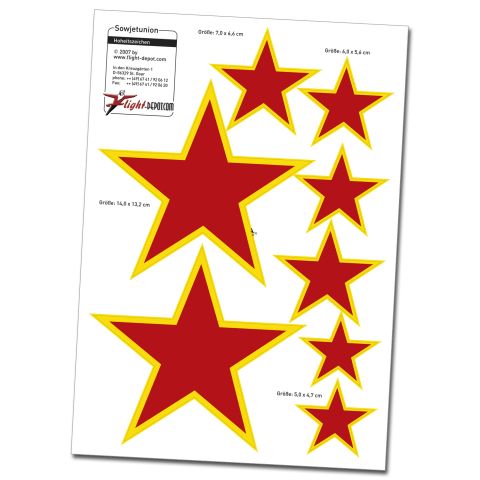 Nassschiebebogen, Decal - Motiv Hoheitszeichen Sowjetunion, rot, gelb umrandet