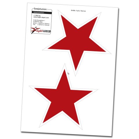 Nassschiebebogen, Decal - Motiv Hoheitszeichen Sowjetunion, rot, weiß umrandet